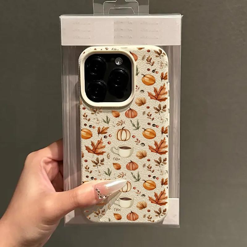 Осенняя Тыква Кофе Иллюстрация Чехол для iPhone 16 15 14 Plus 11 12 13 17 Pro Max Чехлы для iPhone 17 Air 16E X XR XS Чехол