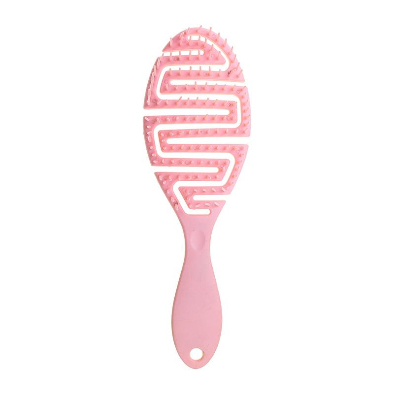 Practical Wet Brush Dry Curved Comb Massage Comb Fluffy Shape Ribs Curling Comb On Wet Hair