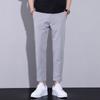 Однотонные узкие брюки длиной девять точек для мужчин, корейский стиль, трендовые, легкие, деловые мужские брюки, универсальные маленькие брюки, повседневные брюки для мужчин
