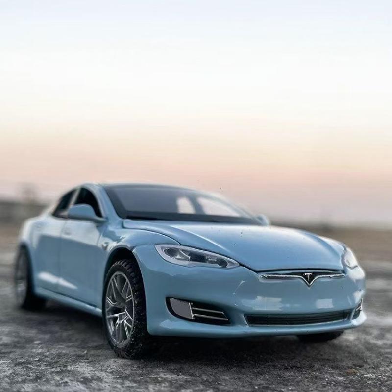 DQMN8 1/32 Tesla Model S 100D SUV Toy Car Model Diecast Alloy Metal Miniature Sound & Light Pull Back 1:32 Collection Gift For Boy Kid