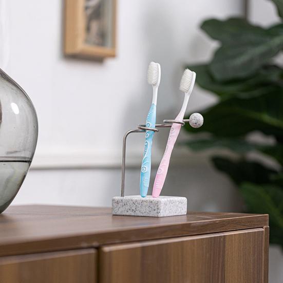Держатель для зубных щеток, металлический органайзер для зубных щеток с основанием, высокопрочный, экономящий место, органайзер для зубных щеток на столешницу в ванной комнате