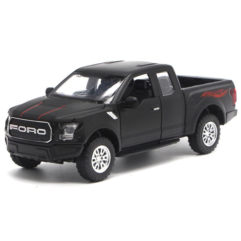 1:32-масштабная модель автомобиля пикап Ford Raptor F150, литой игрушечный автомобиль с откидным механизмом со звуком и светом для детей, мальчиков и девочек, металлический корпус