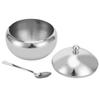 Seasoning Box 304 Stainless Steel Sugar Salt Bowl Container Household Supplies with Lid SpoonL