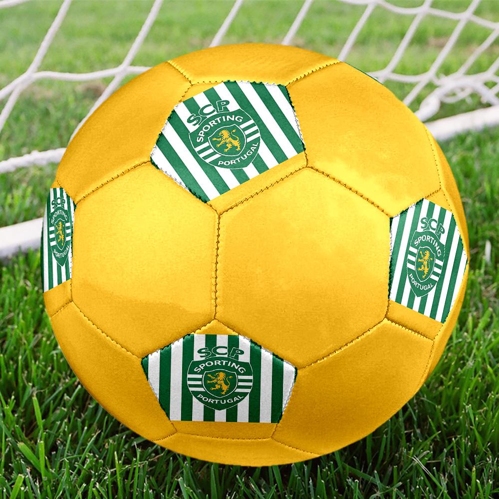 Sporting FC Indoor Soccer Ball Colorful All Ages Size 5 Machine Stitched PVC Competition Ready Durable High-Bounce