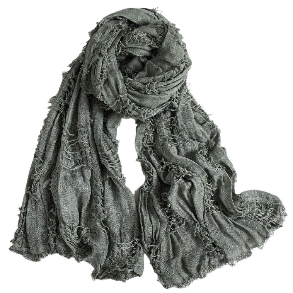 Solid Color Cotton Linen Neckerchie Breathable Neck Warmer Casual Women Scarf College