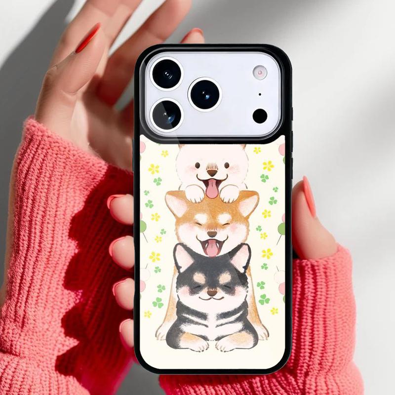 Милый Мультяшный Чехол для Телефона Shiba Inu для iPhone 17 Air 16e 15 14 13 Pro Max Задняя Крышка для 12 11 Pro Coque