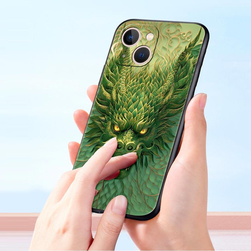 Китайский стиль Лун Цветок Дракон Чехол для телефона для iPhone 17 16 15 14 13 12 Pro Max 11 Pro Max 17 AIR Plus Мягкий ТПУ Чехол Сумки