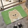 Velvet Puppy Oil Painting Absorbent Floor Mat for Entryway and Bathroom
