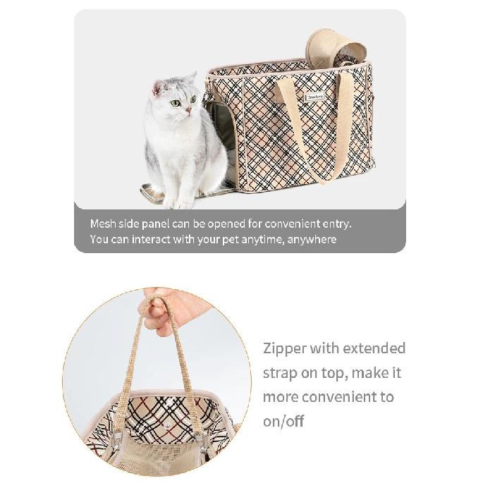 Truelove Expandable Cat Puppy Carrier Backpack Small Animal Dogs with Removable Plush Mattress Breathable Mesh Spacious TLX5172