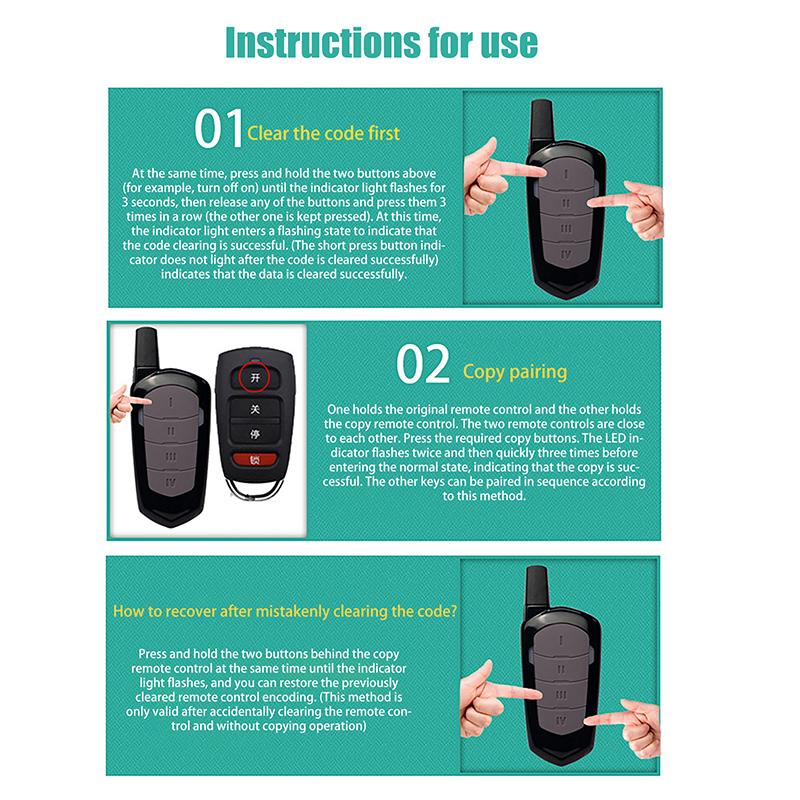 1 шт. Пульт дистанционного управления 433 МГц Клонер пульта дистанционного управления для гаражных ворот – Дубликатор с фиксированным/плавающим кодом для ворот/электрического доступа