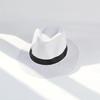 Band Decor Flat Dome Straw Hat Folding Thin Non-stuffy Anti-UV Men Big Brim Sunscreen Jazz Hat Fashion Accessories