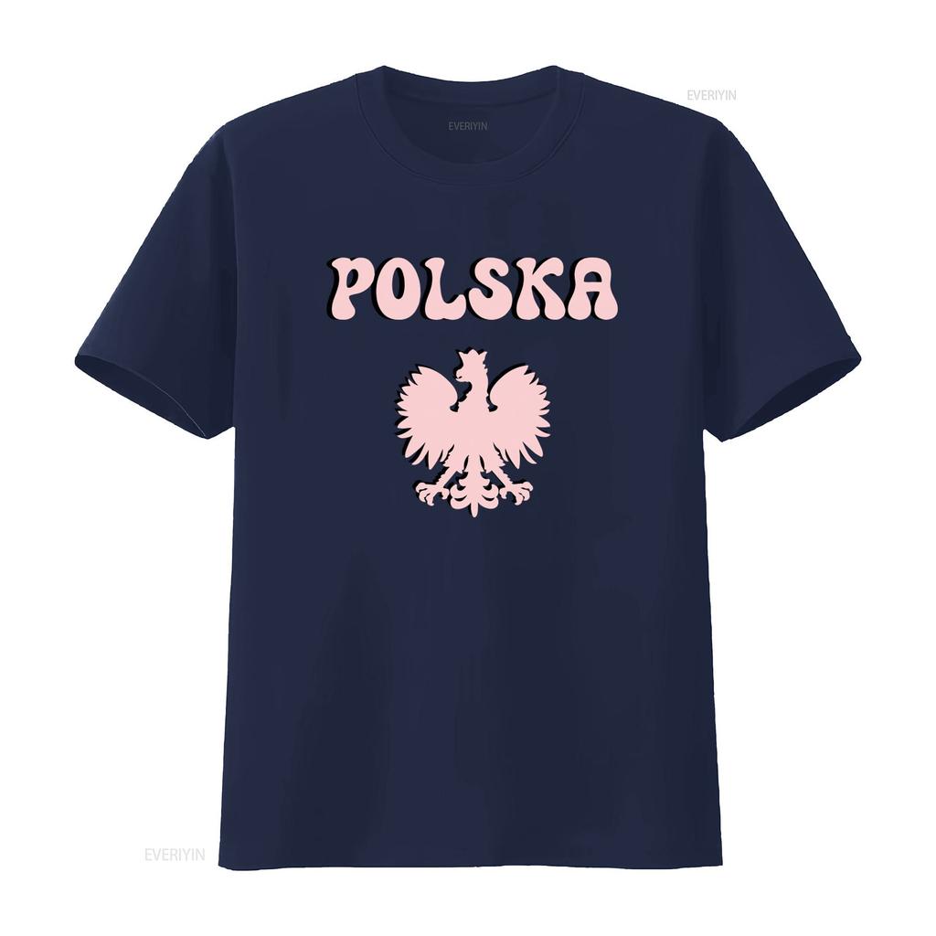 Polska T Shirt White Eagle Symbol Patriotic Polish Pride Falcon Heritage Cute Retro Design For Unisex Vintage Washed Soft