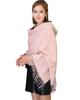 RAINBOW Large Thick Cashmere 60cm Wide X 200cm Long 100% Stole, Plaid, (Smoke Pink)