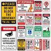 Metal Tin Signs Decor Warning 24 Hour Video Posters Surveillance Private Property No Trespassing Outdoor Indoor Wall Decor