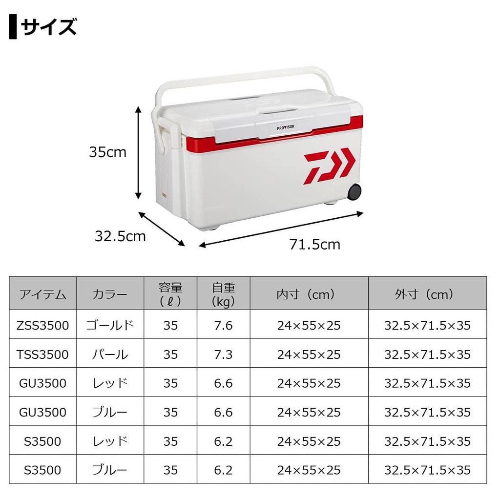 Daiwa Холодильник-коробка Поставщик Trunk HD II ZSS 3500 Gold 35 литров Рыбалка