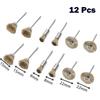 12pcs/Set Wire Brushes Kit Bowl Type 15mm Straight Type 8mm T Type 22mm