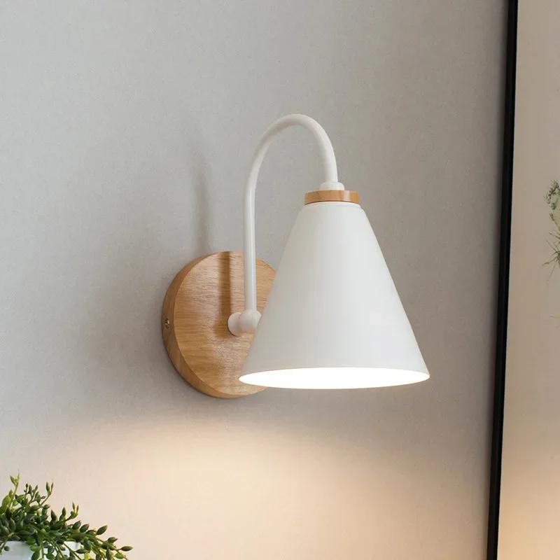 Nordic Wall Sconce Light Fixture for Bedroom Bedside Living Room Lighting Luminaire Lamp Indoor Wooden Decor Retro