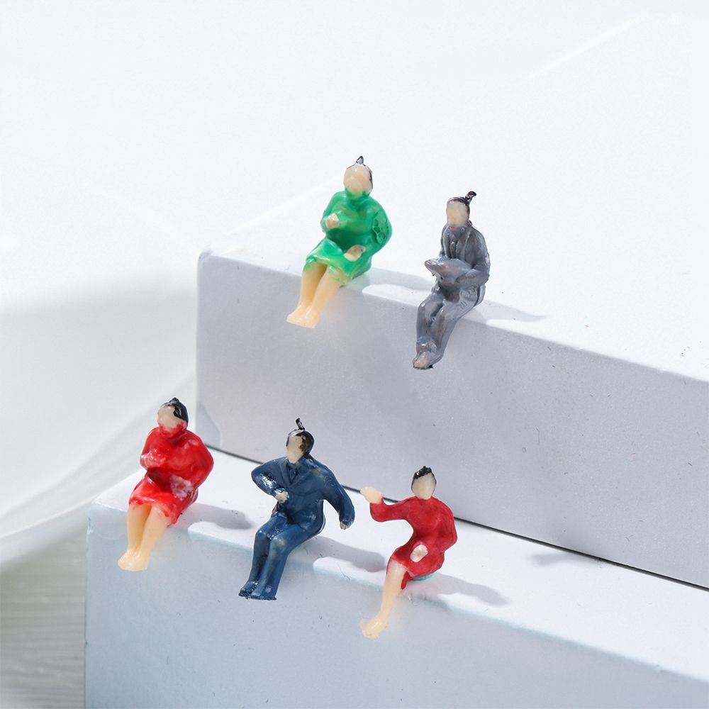 Pose 1:87 ABS Material Train Scenery Sit People Figures Model Building Passengers DIY Character