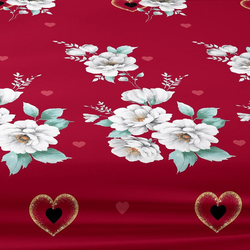 1 Simple Modern Plant Flower Printed Matte Fitted Sheet, Bedroom Printed Bed Cover, Bedding (Excluding Pillowcases)