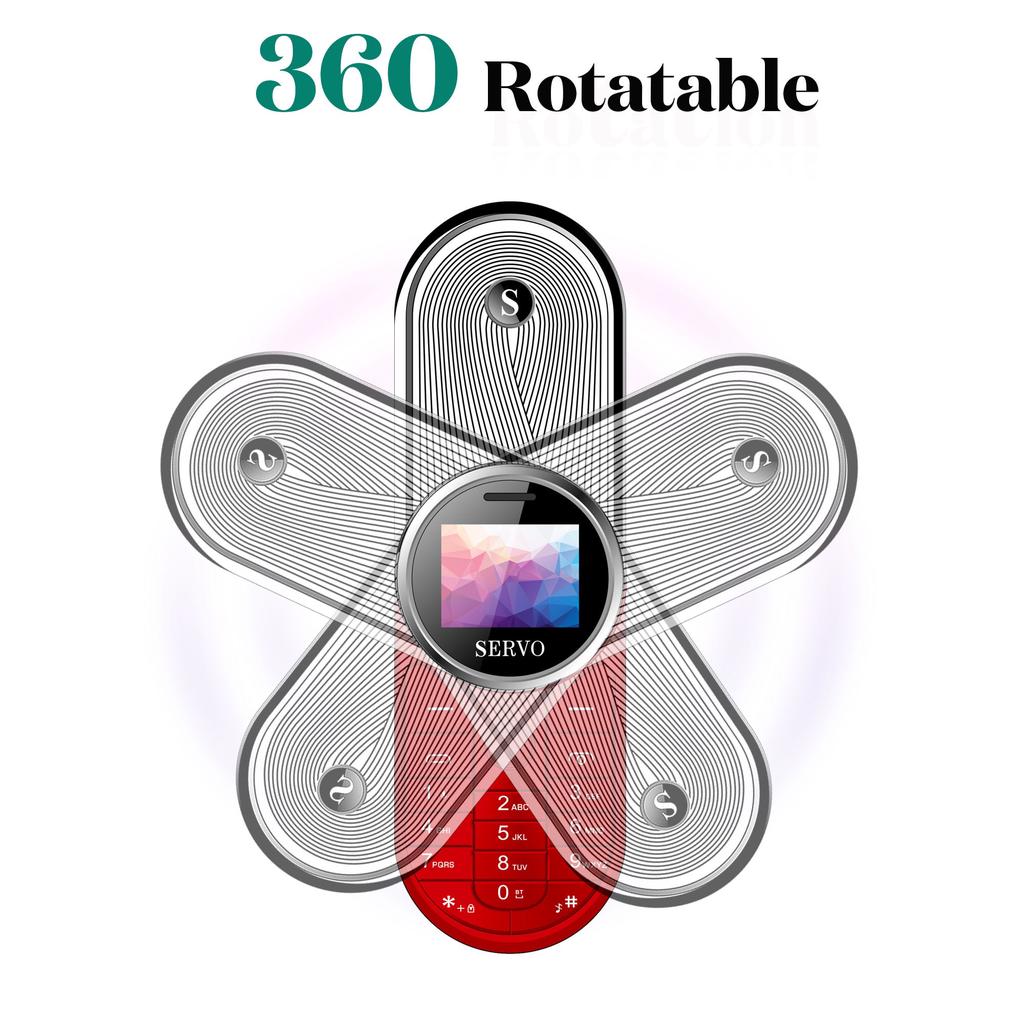 SERVO AURA 2 SIM-карты, FM, MP3 и Bluetooth-дозвонщик, поворотный на 360° мини-телефон, телефон