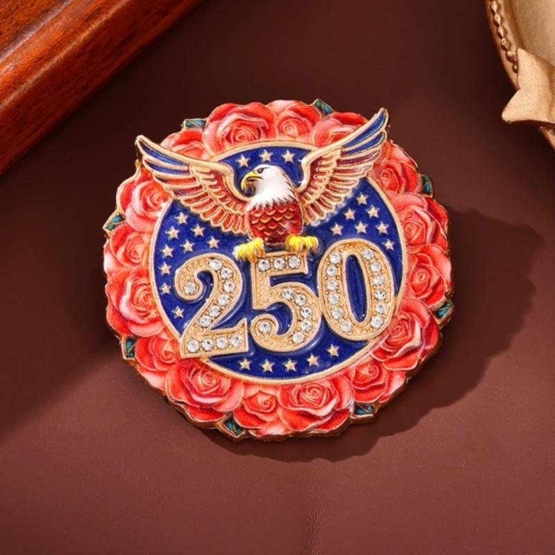 Элегантный американский значок 250-летия celebration Independence Брошь Полированный цинковый сплав Нагрудный значок Для официальной одежды