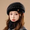 Women's Knitted Beret Cap Polyester Fiber, Hand Washable, Elastic, Woven, Featherless, Warm Winter Beanie Hat