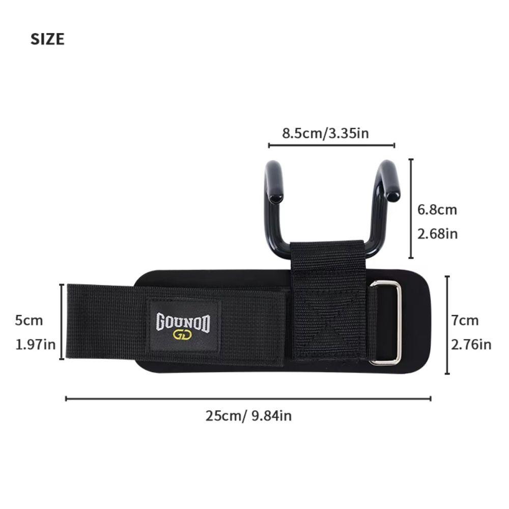 1 pair Pull-up Auxiliary Power Wrist Guard Non-Slip Steel Hook Grips Strap Gym
