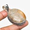 Bird Eye Jasper Gemstone Handmade 925 Silver Plated Jewelry Pendant 2.08"