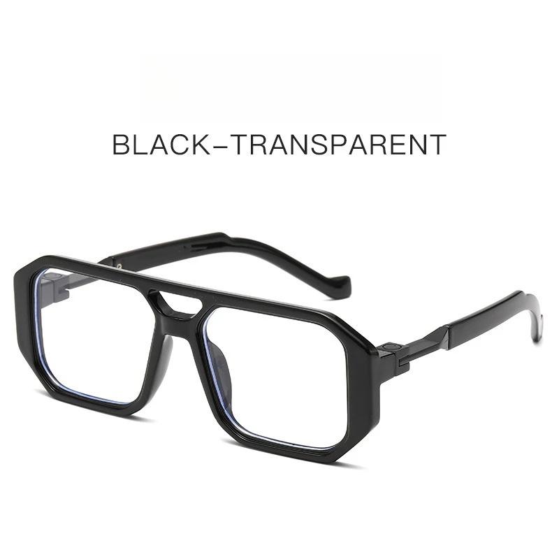 Trendy Retro Art Double Beam Box Sunglasses UV400 Protection Fashion Street Photography Sunshade Glasses