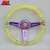 14inch 350MM Acrylic Steering Wheel & Anime Horn Button 6 Holes Neo Chrome Bubble Steering Wheel Depth 71MM PC-ST17ABS