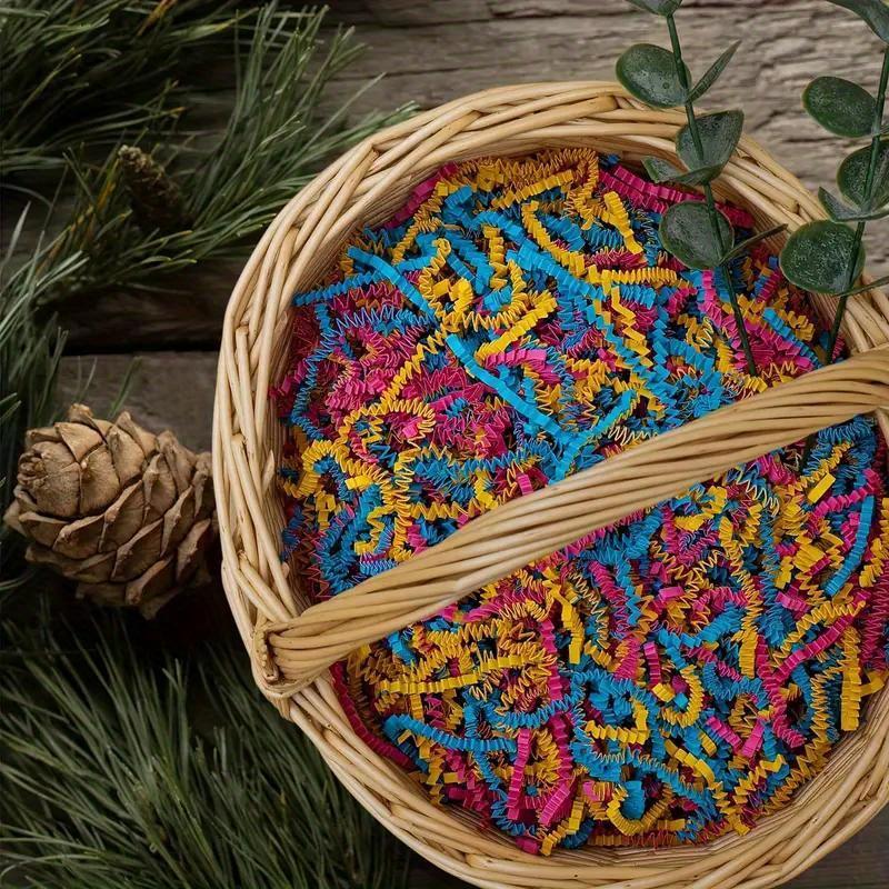 2000 г/упаковка многоцветный гофрированный бумажный наполнитель для подарочных корзин, коробок, упаковки, измельченной бумаги, наполнитель для подарочной упаковки и упаковки