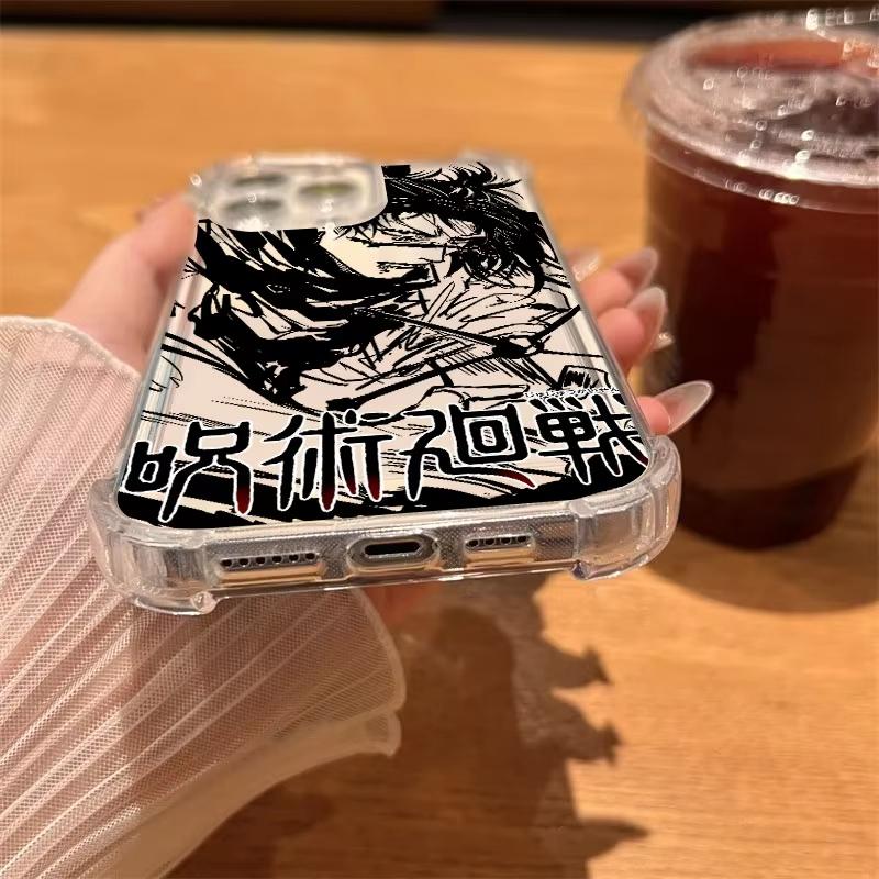 Прозрачный чехол для телефона Jujutsu Kaisen для iPhone 17 Air 16 e 15 14 13 12 11 Pro Max Plus Mini SE 2020 2022 Мягкий противоударный чехол Чосо