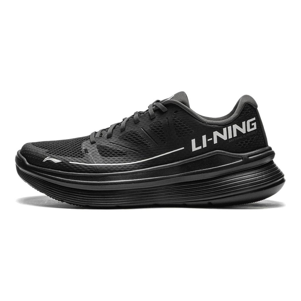 Li Ning Ling Yue Ткань Нескользящие Износостойкие Низкие Беговые Кроссовки Мужские Черные ARSU097-6