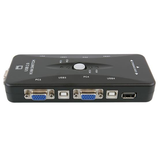 4 порта USB 2.0 KVM-переключатель Мышь/клавиатура/принтер/видеомонитор VGA 1920x1440