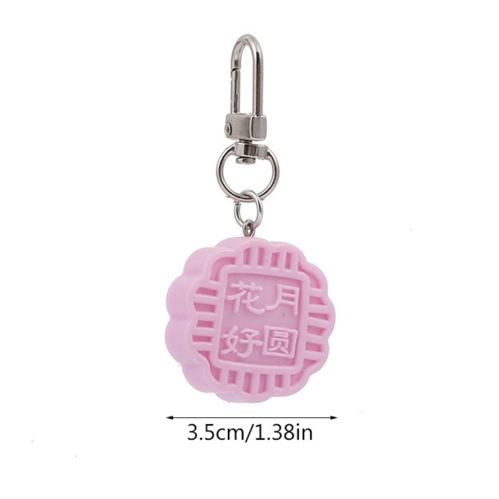 Cute Mooncake Pendant PVC Moon Cake Keyring Fashion Mid-Autumn Keychain  Backpack Decor