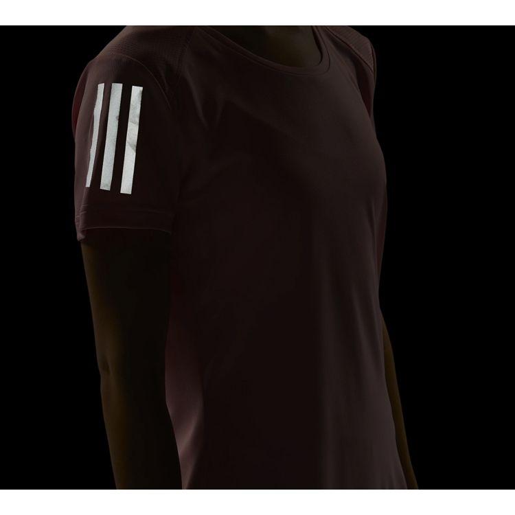 Adidas Own The Run Reflective Print Sports Tee Women Tops Pink FL7815