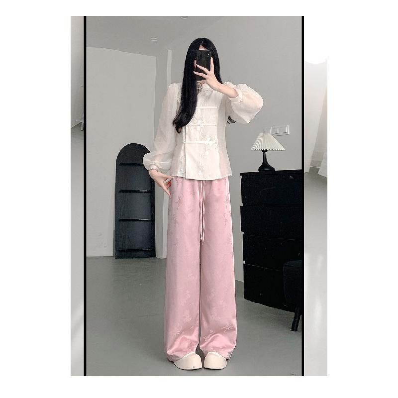 Women's Wide-Leg Pants Spring/Autumn 2026 New Casual Loose Chinese Style Long Pants