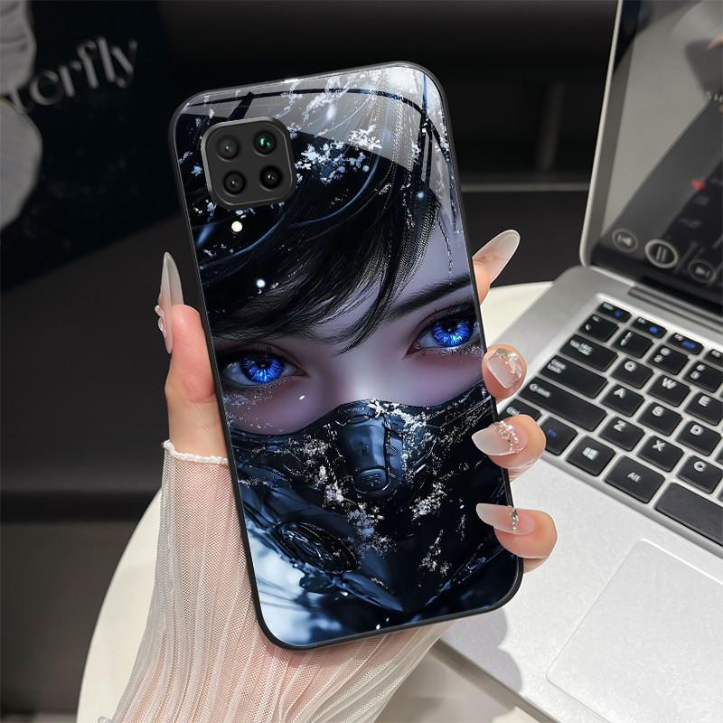 For Huawei P40 Lite Phone Case JNY-LX2 JNY-LX1 Trendy Fantasy Design Tempered Glass Bumper For Huawei Nova 7i 6 SE Back Coversse