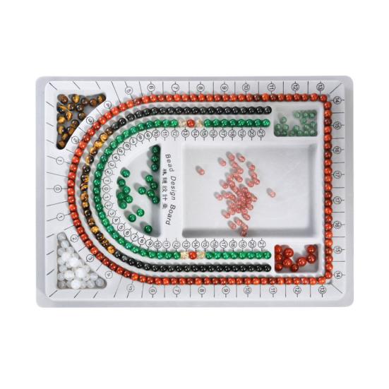 Bead Design Board DIY Jewelry Making Tray Flocked Bead Organizer Board for Necklace And Bracelet Beads Sorting And Stringing