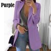 Plus Size S-5XL Long Sleeve Open Front Solid Color V-neck Loose Leisure Tops Blazers Women's Casual Oversized Long Blazer Cardigan Jackets Coat