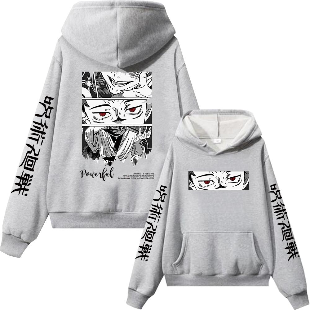 Japanese Anime Jujutsu Kaisen Itadori Yuji Print Graphic Hoodies Vintage Oversized Hooded Casual Hoodie Men Women Clothes