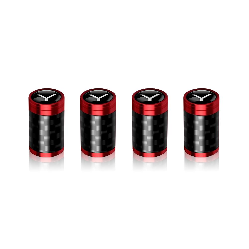 CRCUD1 4Pcs Car Carbon Fiber Wheel Tire Valve Caps Stem Case For Tesla Model 3 Model S X Roadster SpaceX Cybertruck Coil Mod Model Y