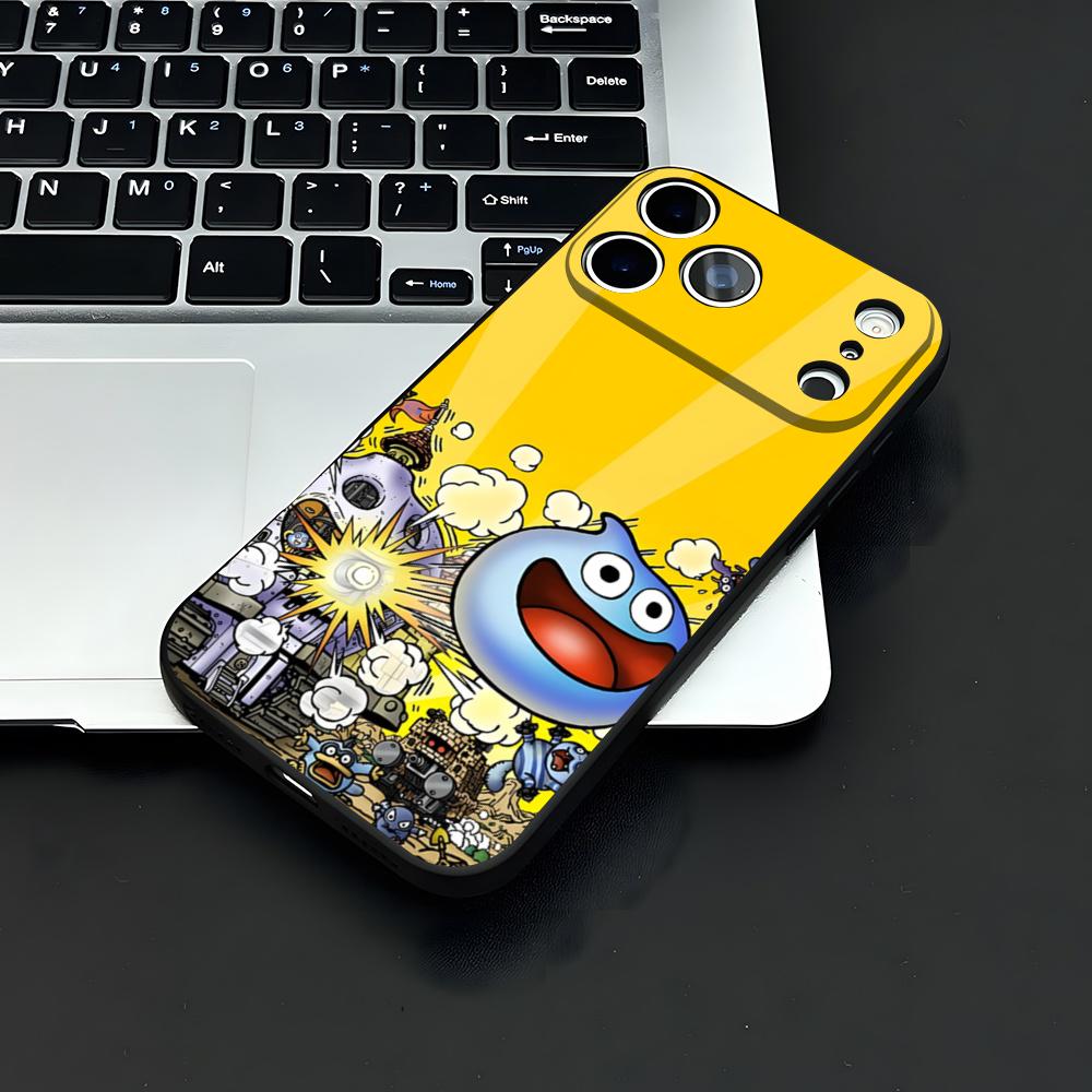 D-dragon Q-Quest Слайм Чехол для телефона Для IPhone 17 Air 16 E Pro Max 15 14 13 Mini 12 Pro 11 Max Plus Черный Мягкий корпус