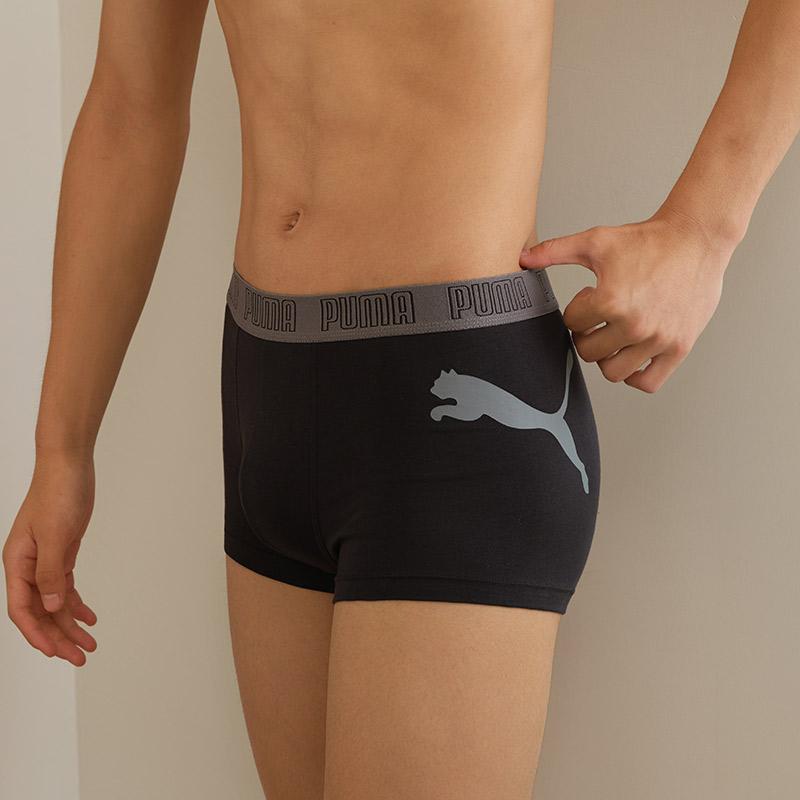 Puma Логотип Повседневные Дышащие Боксеры-Брифы 3 шт. Мужское нижнее белье Черный Серый Синий 701229117-004