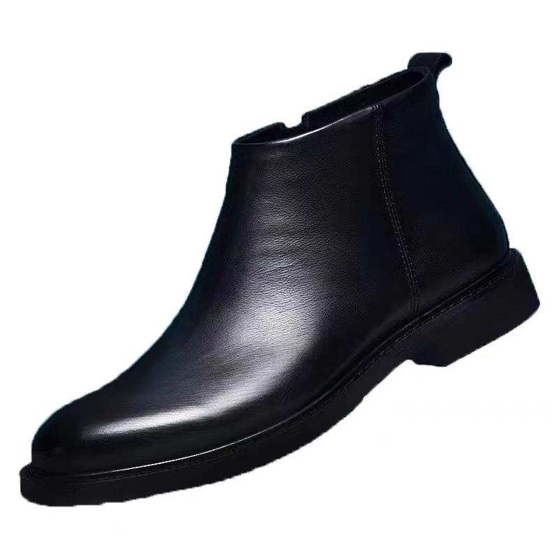 2025 Winter Men's Leather Shoes European Style Versatile Foreign Trade