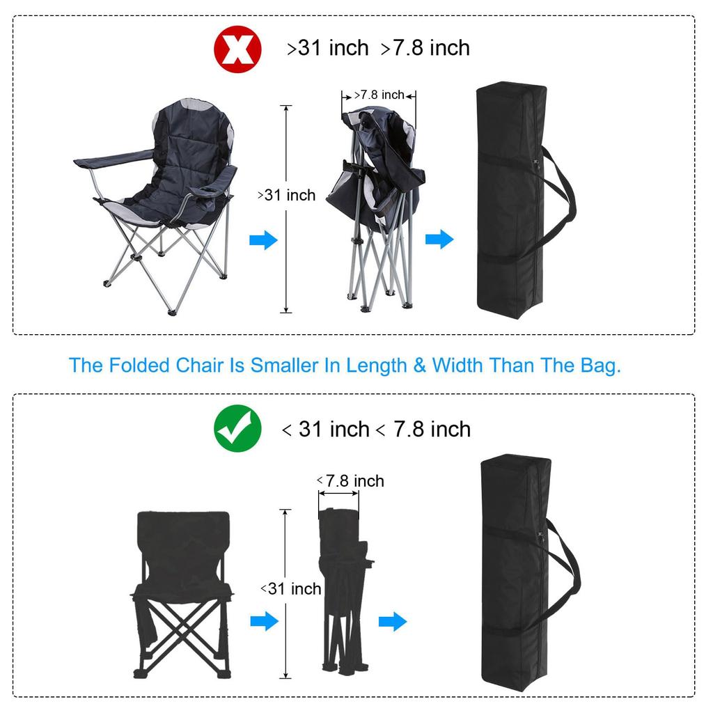 PATIKIL 31" Camp Chair Replacement Bag Set of 2, нейлоновая складная сумка для хранения стульев с большим плечевым ремнем на молнии, идеально подходит для кемпинга и путешествий,