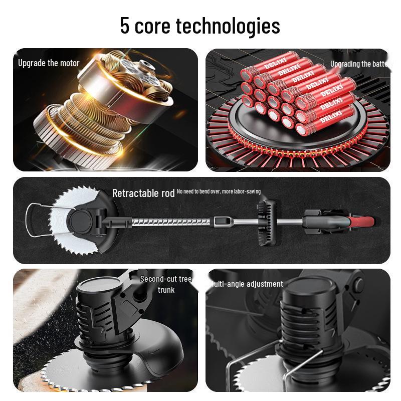 Аккумуляторная газонокосилка и ручной электрический триммер для травы