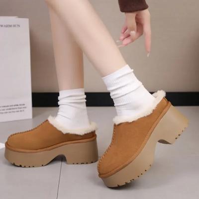 Женские плюшевые тапочки 2025 года, новые мягкие плюшевые зимние домашние хлопковые тапочки, удобные, толстая подошва, классический замшевый дизайн, Botas Mujer