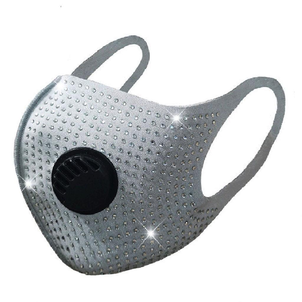Алмазная дышащая маска для рта Унисекс Маска для защиты лица Многоразовая моющаяся