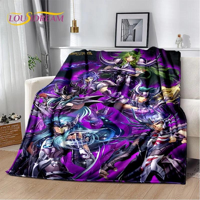 Мультфильм Saint Seiya 3D Ретро Аниме HD Мягкие Одеяла, Сохраняющие Тепло Фланелевые Пледы для Пикника Кровати Дивана Дома Спальня Подарки Дети